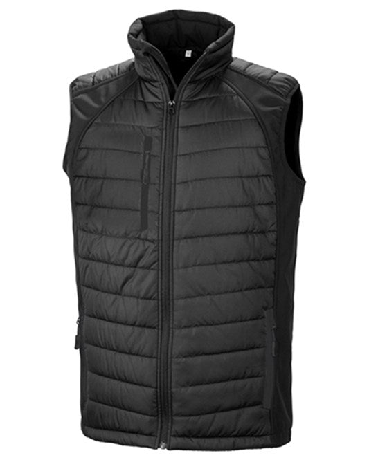 Result Genuine Recycled Black Compass Padded Gilet