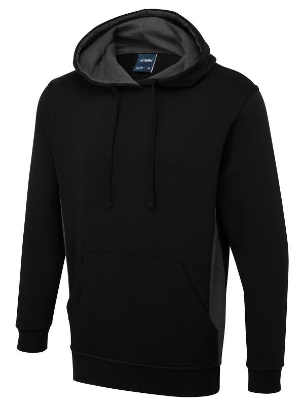 Uneek Two Tone Hooded Sweatshirt